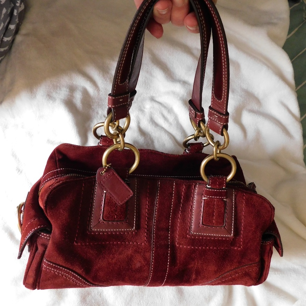 COACH Burgundy square/rectangle shoulder bag